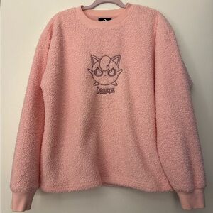 Converse x Pokémon Jigglypuff Sherpa Crewneck Sweater Size M Unisex Mallow Pink